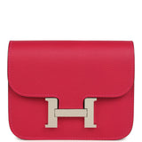 Hermes Constance Slim Wallet Framboise Verso Evercolor Palladium Hardware