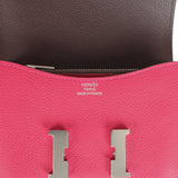 Hermes Constance Slim Wallet Framboise Verso Evercolor Palladium Hardware