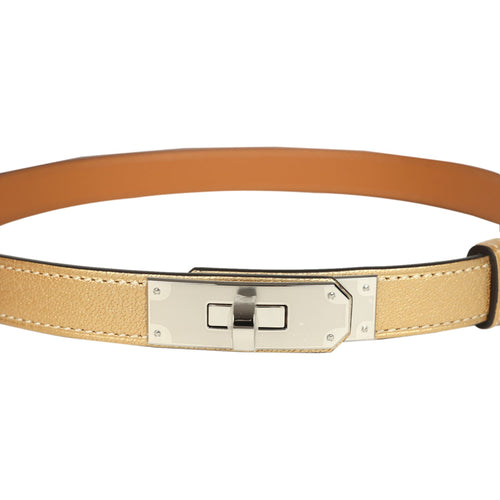 Hermes Kelly Pocket Belt 18 Dore Chevre Chamkilight Palladium Hardware