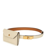 Hermes Kelly Pocket Belt 18 Craie Epsom Gold Hardware