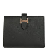 Hermes Bearn Compact Wallet Black Epsom Rose Gold Hardware - Thumbnail View 1