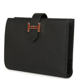 Hermes Bearn Compact Wallet Black Epsom Rose Gold Hardware - Thumbnail View 5