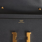 Hermes Constance Wallet To Go Bleu Nuit Evercolor Gold Hardware