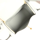 Hermes Mini Lindy Bleu Pale Clemence Gold Hardware