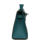 Hermes Kelly Pochette Vert Bosphore Swift Palladium Hardware