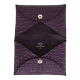 Hermes Calvi Card Holder Amethyst Matte Alligator Palladium Hardware - Thumbnail View 7