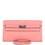 Hermes Kelly Wallet To Go Rose Confetti Epsom Palladium Hardware