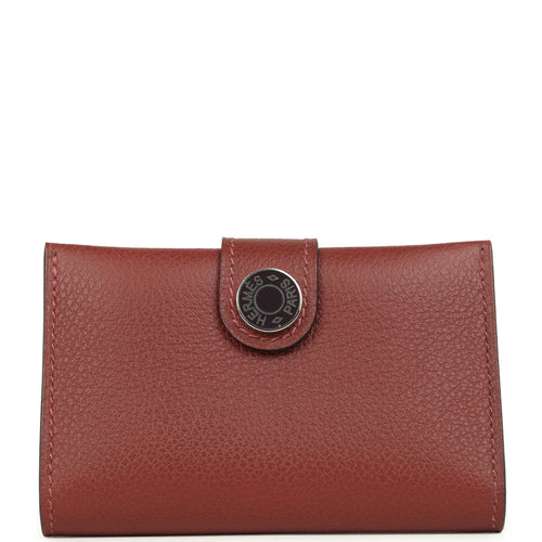 Hermes R.M.S Card Holder Rouge H Evercolor Lacquered Palladium Hardware