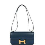 Hermes Constance Elan Deep Blue Chevre Chamkila Gold Hardware