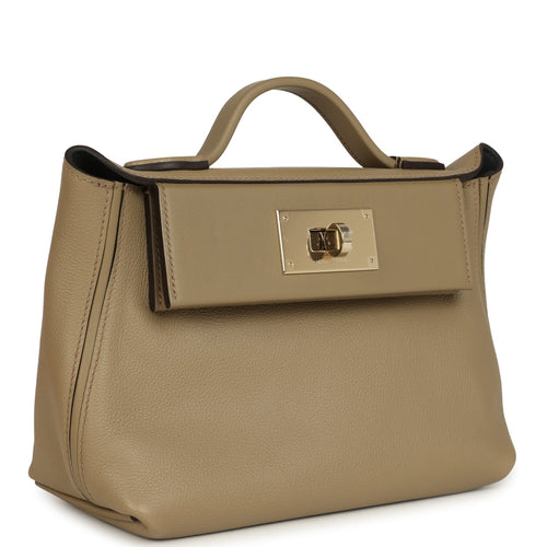 Hermes Mini 24/24 Beige Marfa Verso Evercolor and Swift Permabrass Hardware