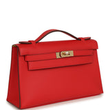 Hermes Special Order (HSS) Kelly Pochette Rouge de Coeur Verso Swift Permabrass Hardware