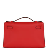 Hermes Special Order (HSS) Kelly Pochette Rouge de Coeur Verso Swift Permabrass Hardware