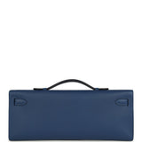 Hermes Kelly Cut Bleu Tie Epsom Palladium Hardware - Thumbnail View 4