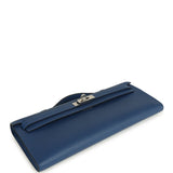 Hermes Kelly Cut Bleu Tie Epsom Palladium Hardware - Thumbnail View 6
