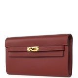 Hermes Kelly Wallet To Go Rouge H Epsom Gold Hardware