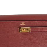 Hermes Kelly Wallet To Go Rouge H Epsom Gold Hardware