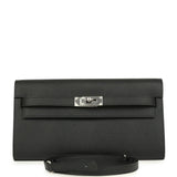 Hermes Kelly Wallet To Go Black Epsom Palladium Hardware