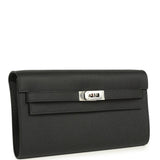 Hermes Kelly Wallet To Go Black Epsom Palladium Hardware