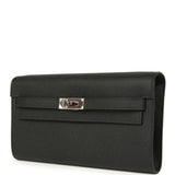 Hermes Kelly Wallet To Go Black Epsom Palladium Hardware