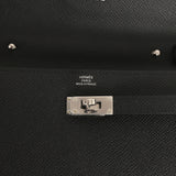 Hermes Kelly Wallet To Go Black Epsom Palladium Hardware
