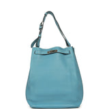 Pre-owned Hermes So Kelly 22 Blue Jean Togo Palladium Hardware