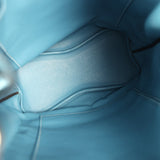 Pre-owned Hermes So Kelly 22 Blue Jean Togo Palladium Hardware