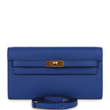 Hermes Kelly Wallet To Go Bleu Royal Epsom Gold Hardware