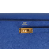 Hermes Kelly Wallet To Go Bleu Royal Epsom Gold Hardware