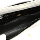 Pre-owned Hermes Kelly Cut Black Shiny Niloticus Crocodile Gold Hardware