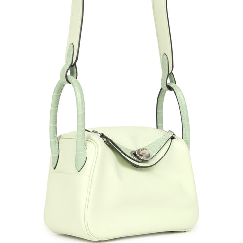Hermes Mini Lindy Vert Fizz Swift and Matte Alligator Touch Palladium Hardware