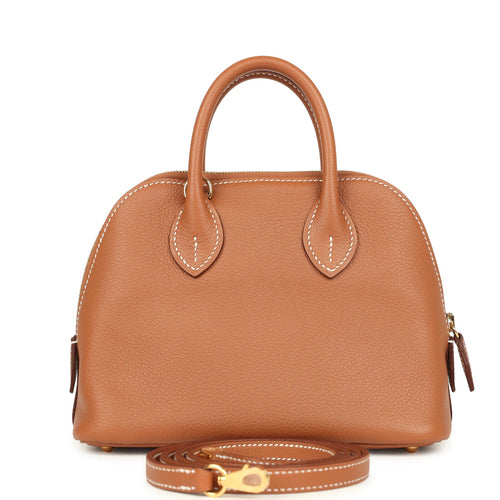 Hermes 1923 Bolide Mini Gold Evercolor Gold Hardware