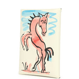 Hermes "Spring Horse" Calvi Duo Card Holder White Swift Palladium Hardware