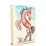 Hermes "Spring Horse" Calvi Duo Card Holder White Swift Palladium Hardware