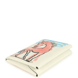 Hermes "Spring Horse" Calvi Duo Card Holder White Swift Palladium Hardware