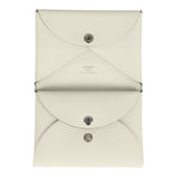 Hermes "Spring Horse" Calvi Duo Card Holder White Swift Palladium Hardware