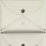 Hermes "Spring Horse" Calvi Duo Card Holder White Swift Palladium Hardware