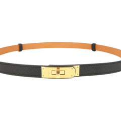Hermes Kelly Pocket Belt 18 Black Epsom Gold Hardware