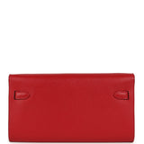 Hermes Kelly Wallet To Go Rouge Casaque Epsom Gold Hardware