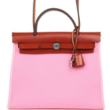 Hermes Herbag Zip PM 31 Bubblegum Pink Officier Canvas and Cuivre Hunter Palladium Hardware - Thumbnail View 1