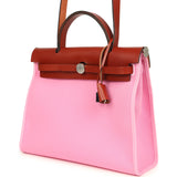 Hermes Herbag Zip PM 31 Bubblegum Pink Officier Canvas and Cuivre Hunter Palladium Hardware - Thumbnail View 5