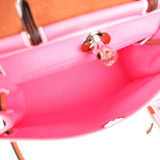 Hermes Herbag Zip PM 31 Bubblegum Pink Officier Canvas and Cuivre Hunter Palladium Hardware - Thumbnail View 9