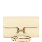 Pre-owned Hermes Constance Wallet To Go Nata Epsom Marquette Palladium Hardware