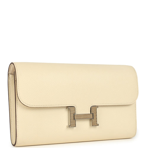 Pre-owned Hermes Constance Wallet To Go Nata Epsom Marquette Palladium Hardware