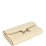 Pre-owned Hermes Constance Wallet To Go Nata Epsom Marquette Palladium Hardware