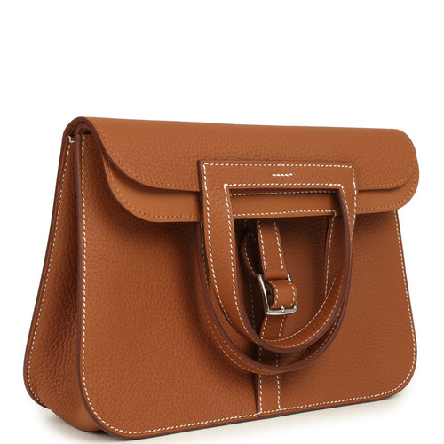 Hermes Halzan 25 Gold Clemence Palladium Hardware