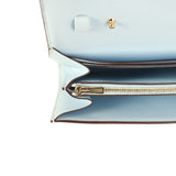 Pre-owned Hermes Constance Wallet To Go Bleu Brume Epsom Gold Hardware