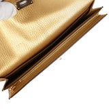 Hermes Kelly Pocket Long Wallet Dore Chamkilight Goatskin Permabrass Hardware