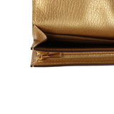 Hermes Kelly Pocket Long Wallet Dore Chamkilight Goatskin Permabrass Hardware