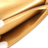 Hermes Kelly Pocket Long Wallet Dore Chamkilight Goatskin Permabrass Hardware