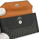 Hermes Kelly Pocket 18 Studded Belt Black Epsom Palladium Hardware